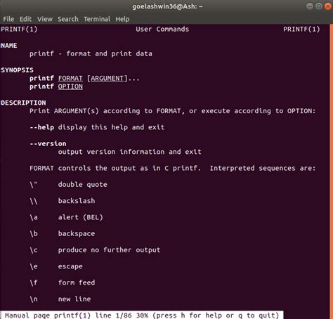 man printf